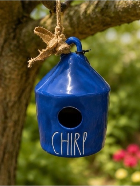 Rae Dunn Other - Rae Dunn CHIRP Birdhouse Blue Ceramic Outdoor Garden Decor Spring Gift